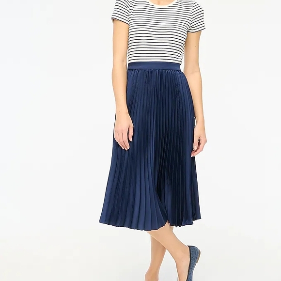 J. Crew Classic Navy Midi Skirt - Picture 1 of 4